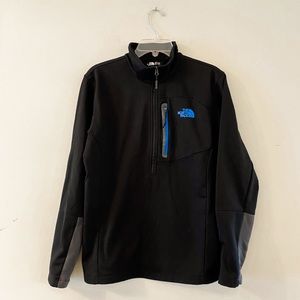 Mens The North Face Turtle Neck Zip Up Pull Over Size M Black With Blue